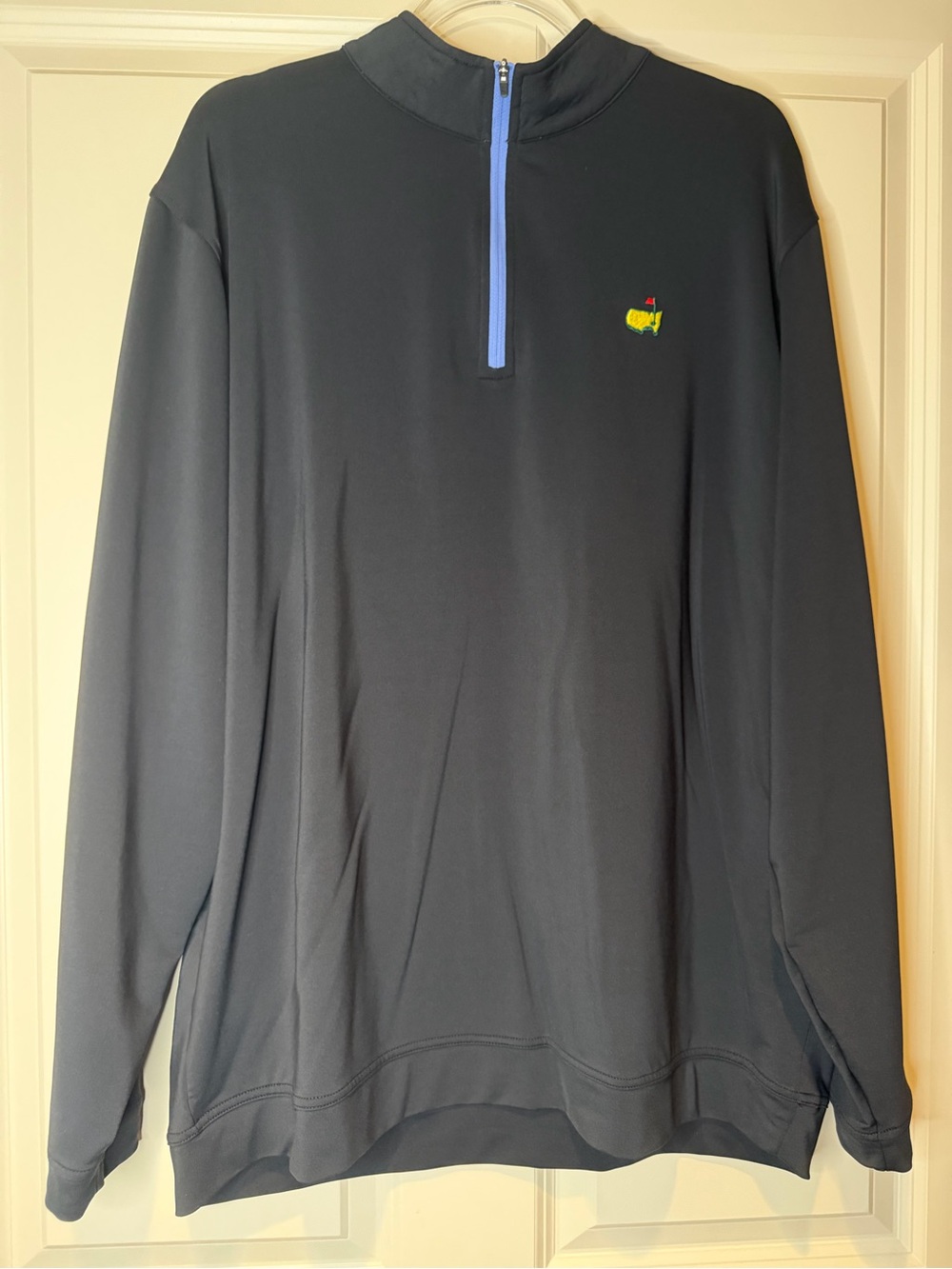 Peter Millar Black Masters Pullover Jacket with Light Blue Trim